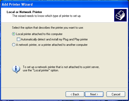 Adding the Brother MFC-7820N Network Printer to Windows XP